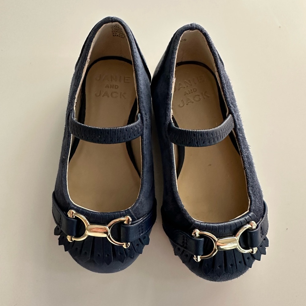 Janie and Jack toddler blue suede shoes